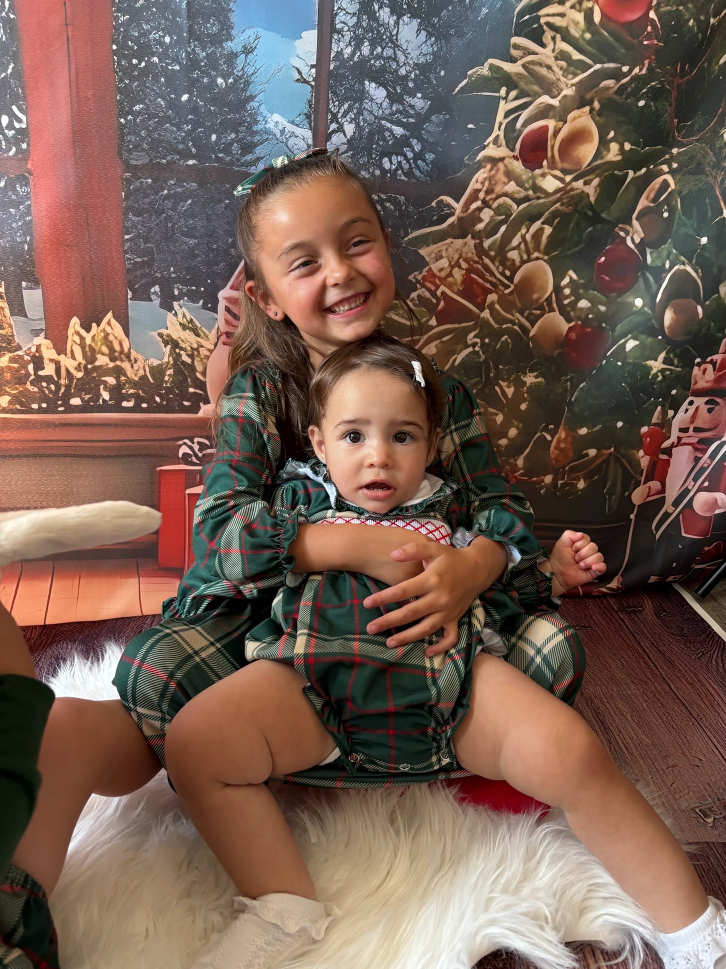 PREORDER Girls Green Tartan Romper