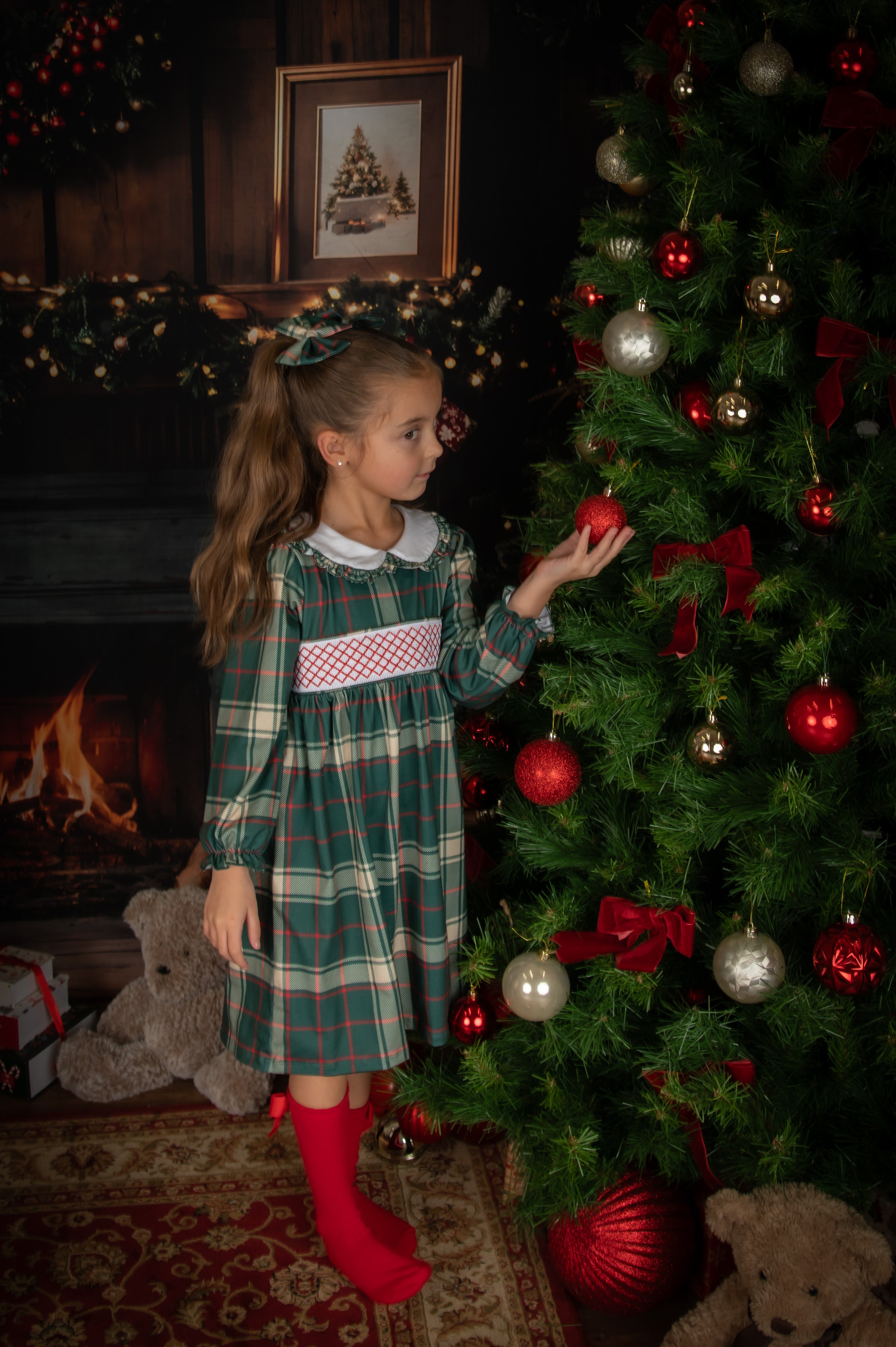 Girls Green Tartan Dress – Cece and Bloom