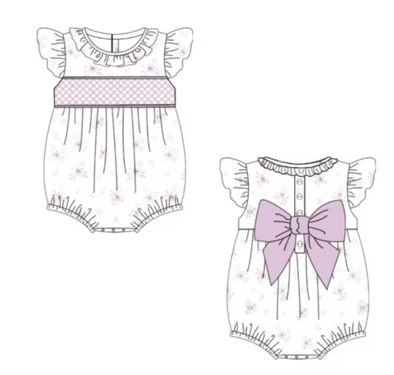 PREORDER Girls Purple Floral Romper