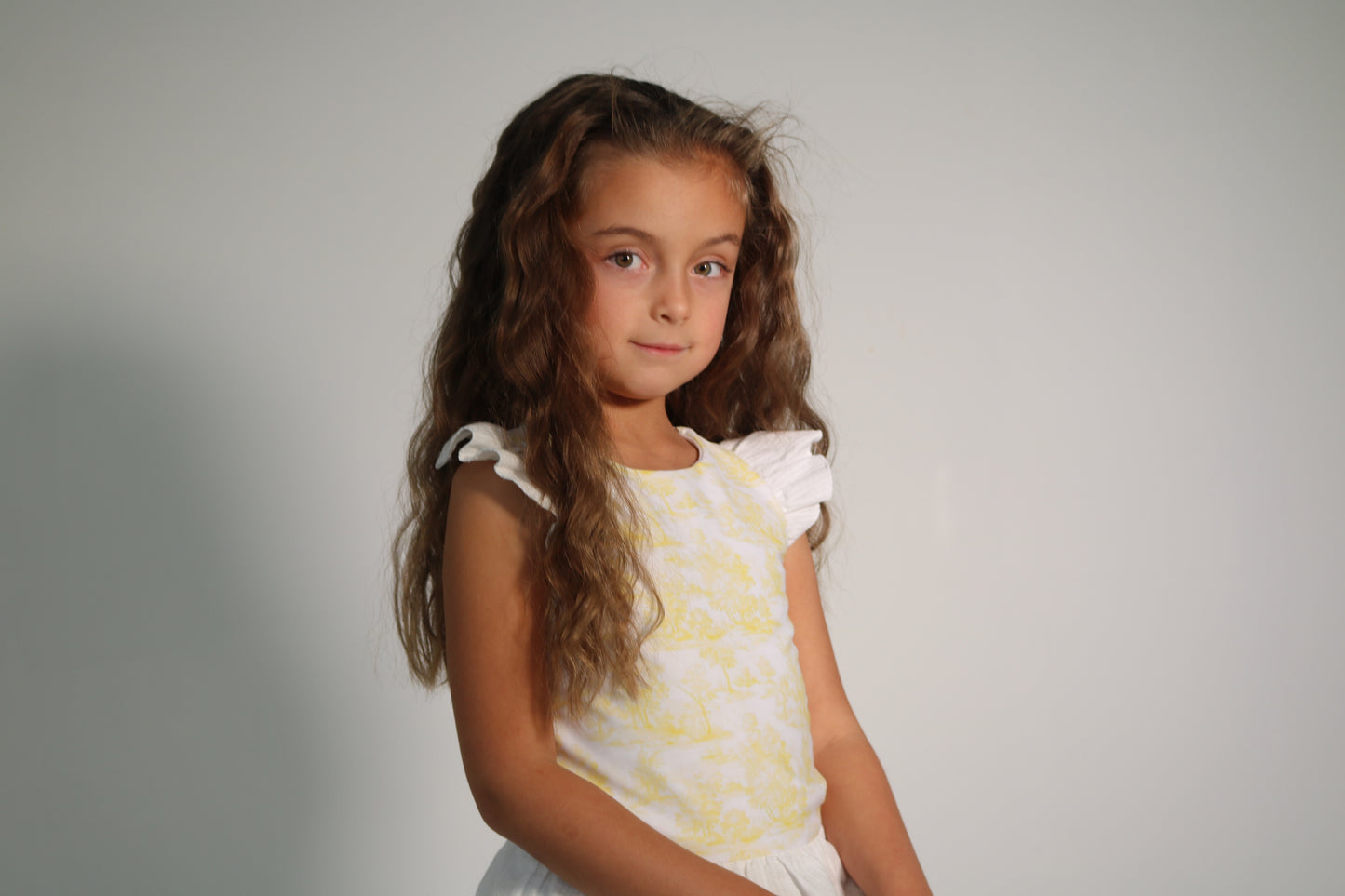 Girls Lemon Toile Bather