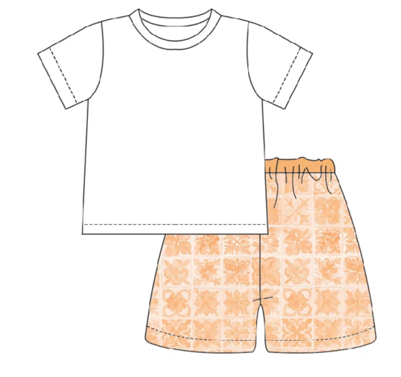 Boys Amalfi Tile Swim Shorts and Top