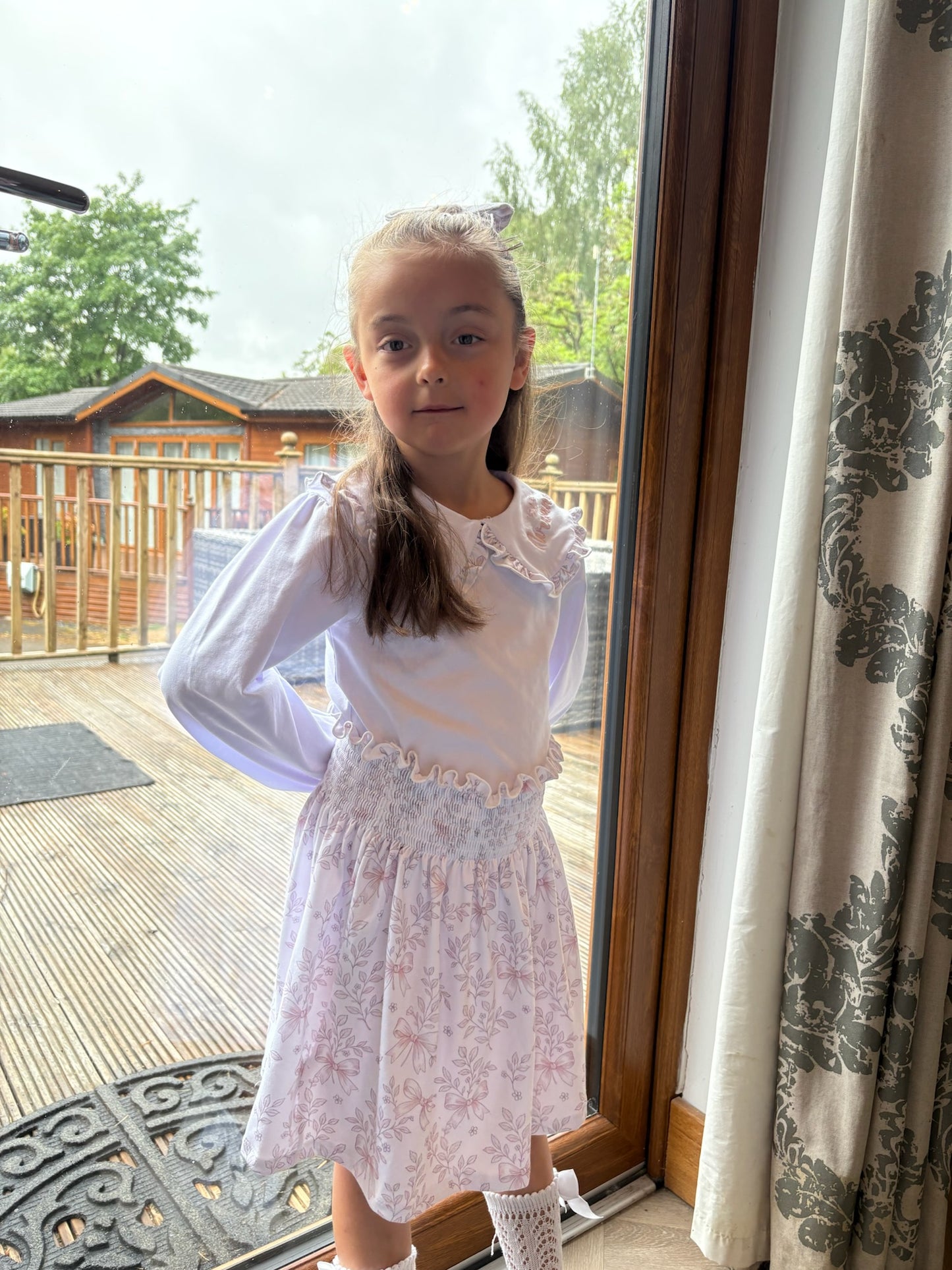 Floral and Bow Toile Skirt and Top