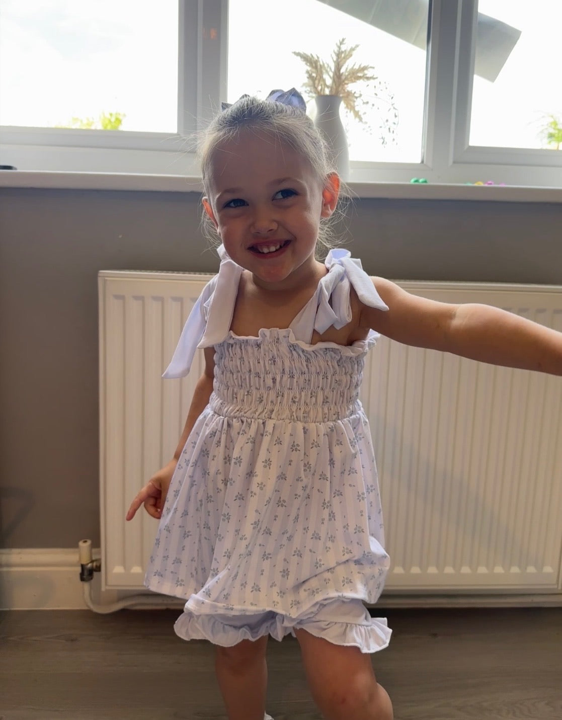 Stripe and Floral Top and Shorts