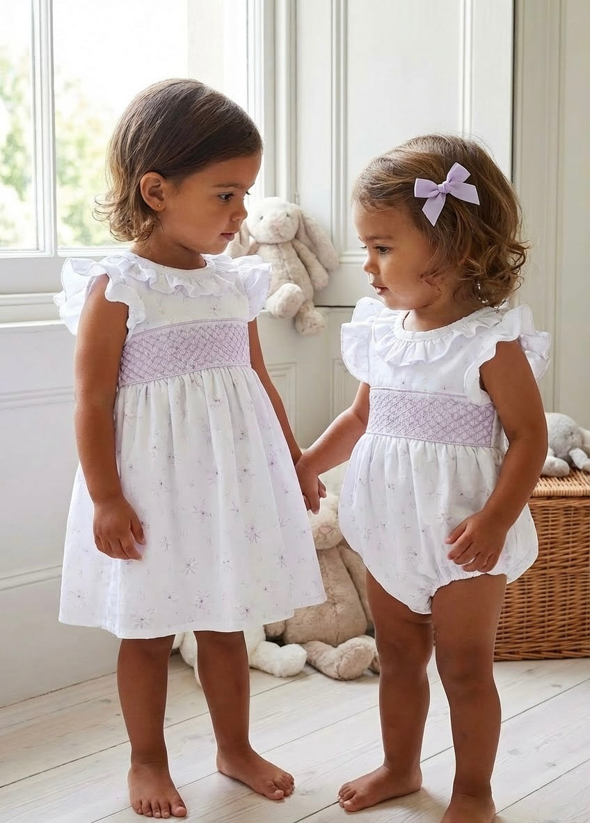 Girls Purple Floral Romper