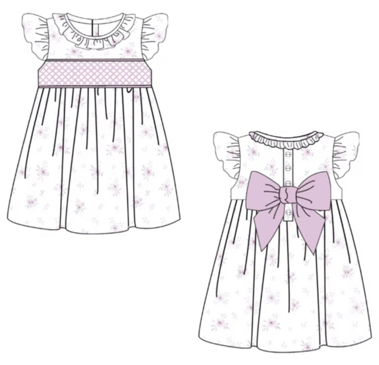 PREORDER Girls Purple Floral Dress