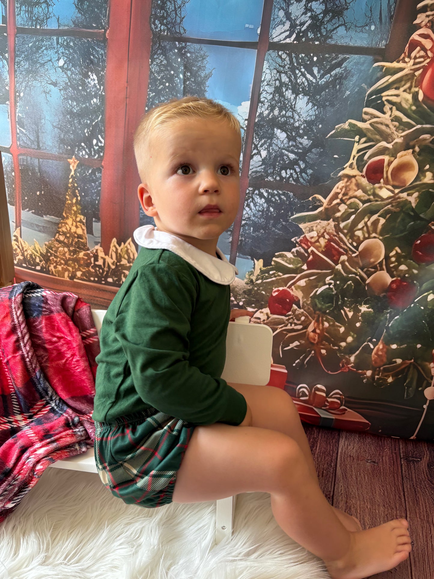 Boys Green Tartan Jam Set