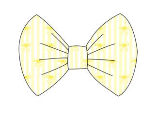 Lemon Stripe Hair Bow