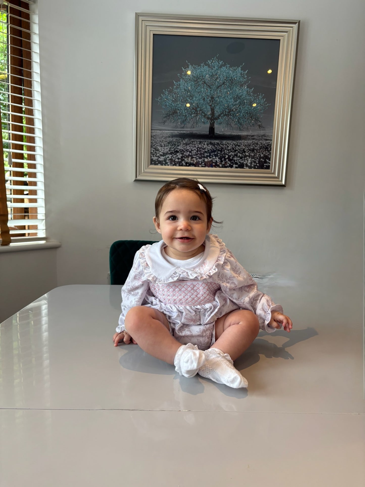Floral and Bow Toile Romper