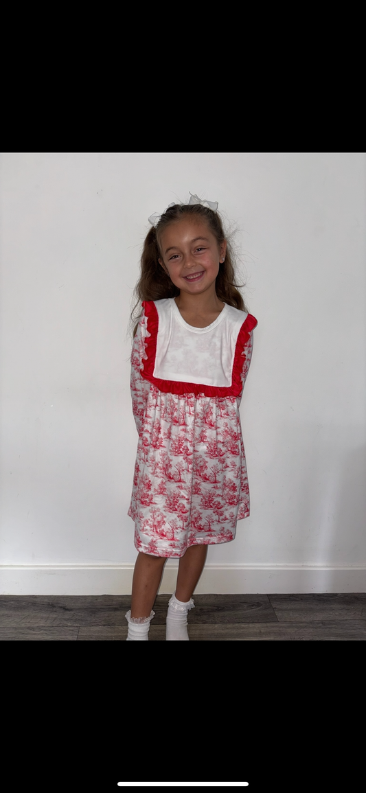 PREORDER Red Toile Christmas Dress