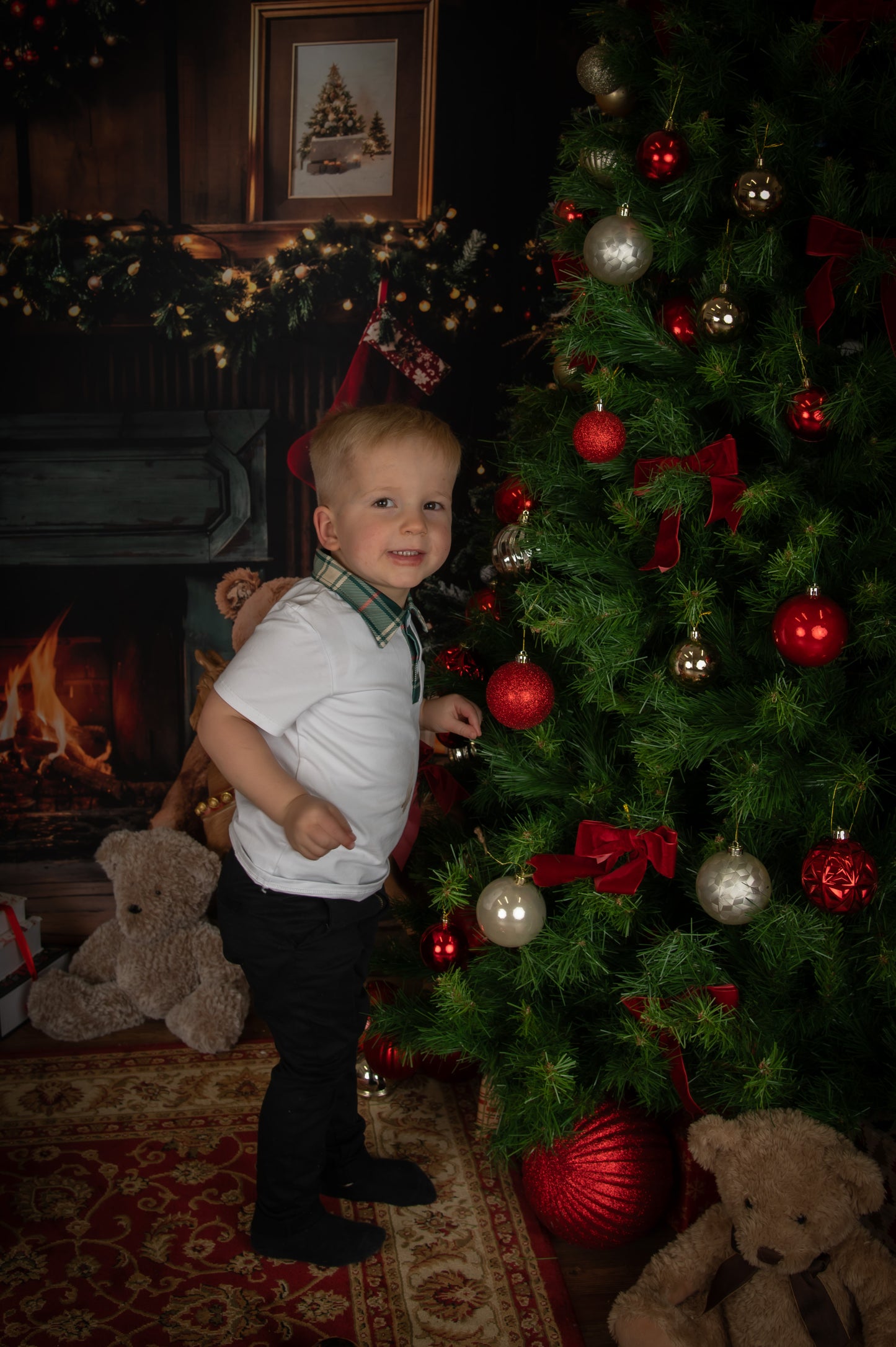 Boys Green Tartan Polo Shirt