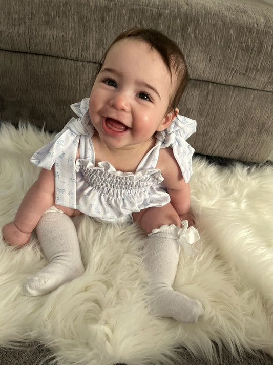 Stripe and Floral Bubble Romper