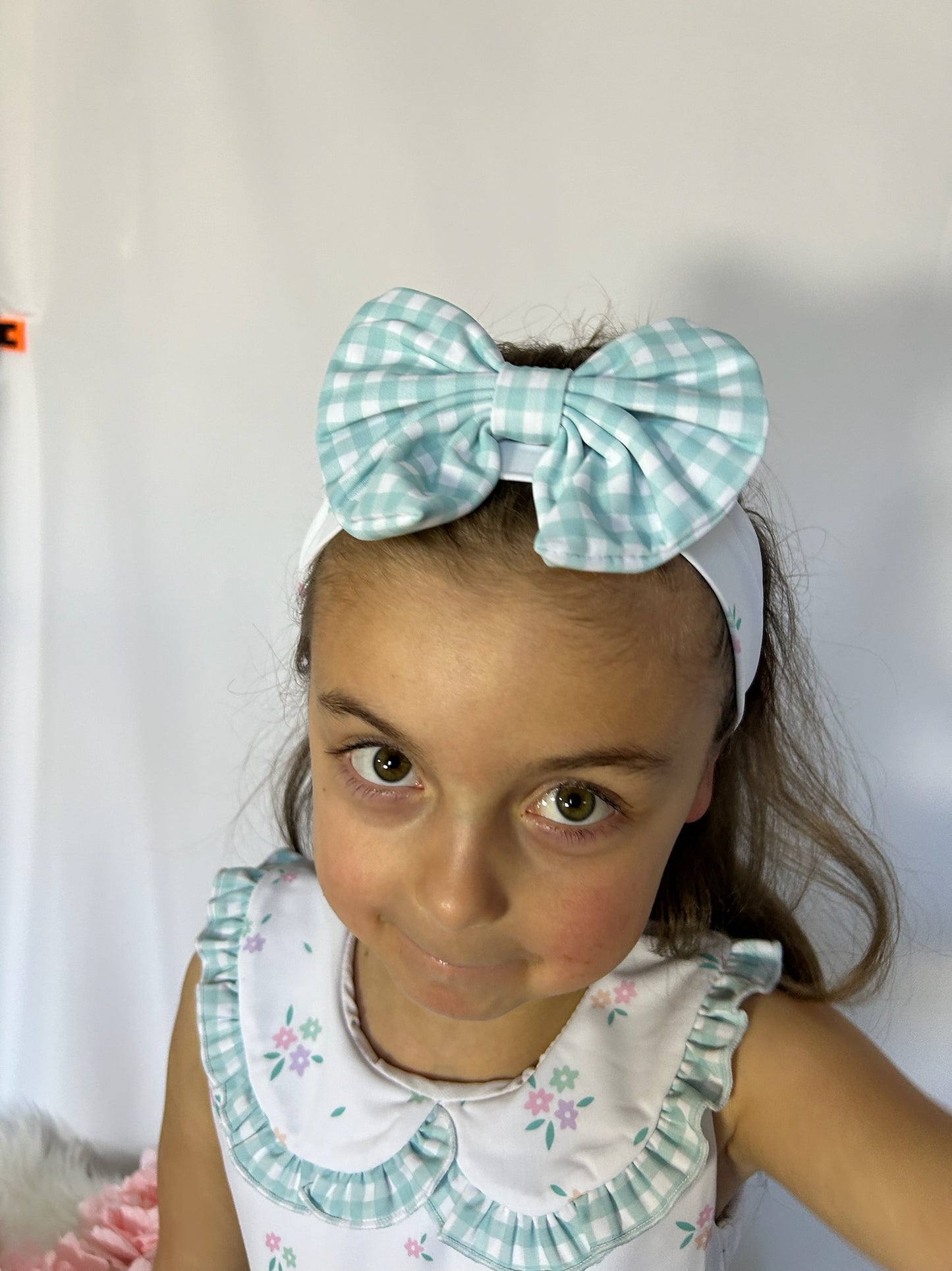 Floral and Gingham Headband