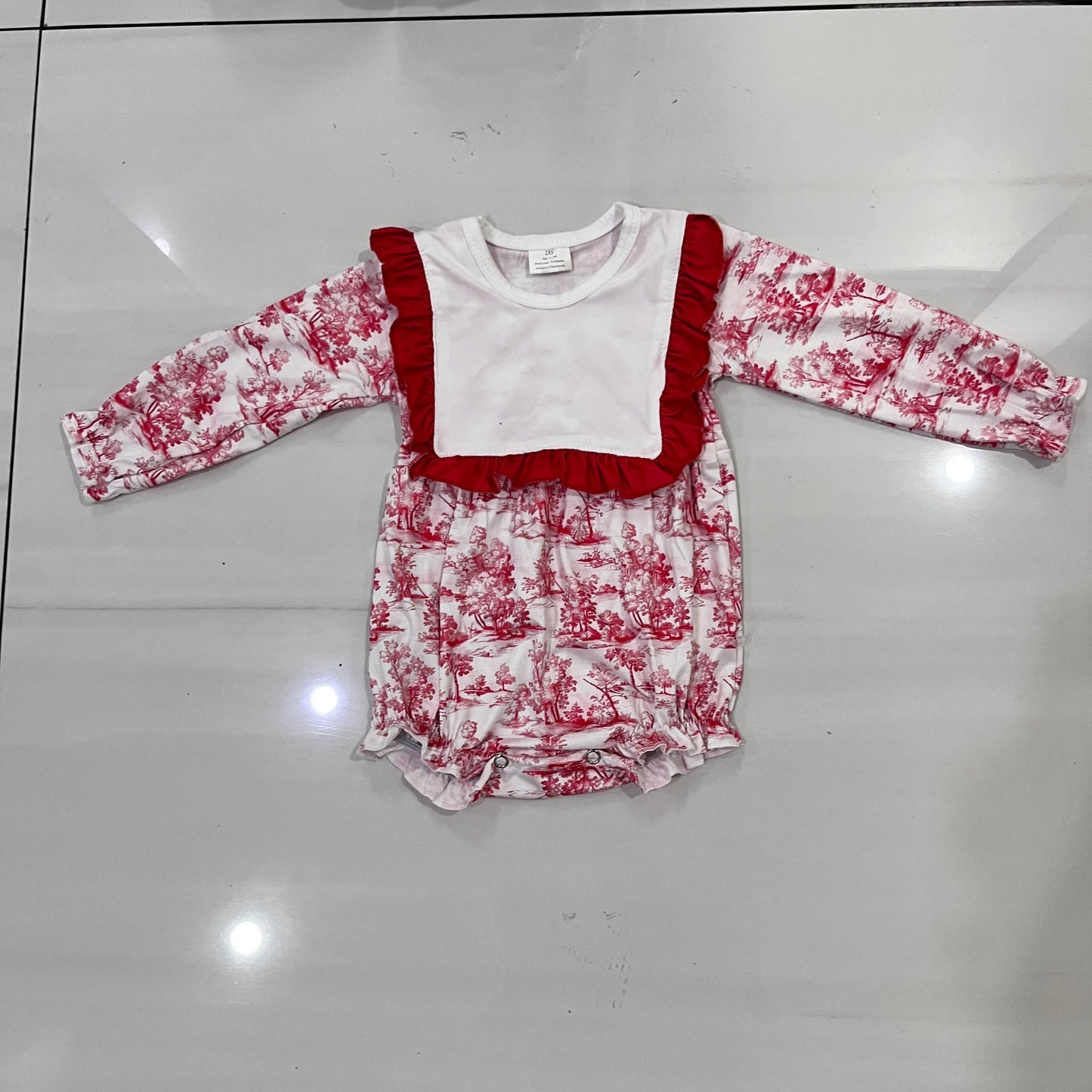 PREORDER Red Toile Christmas Romper