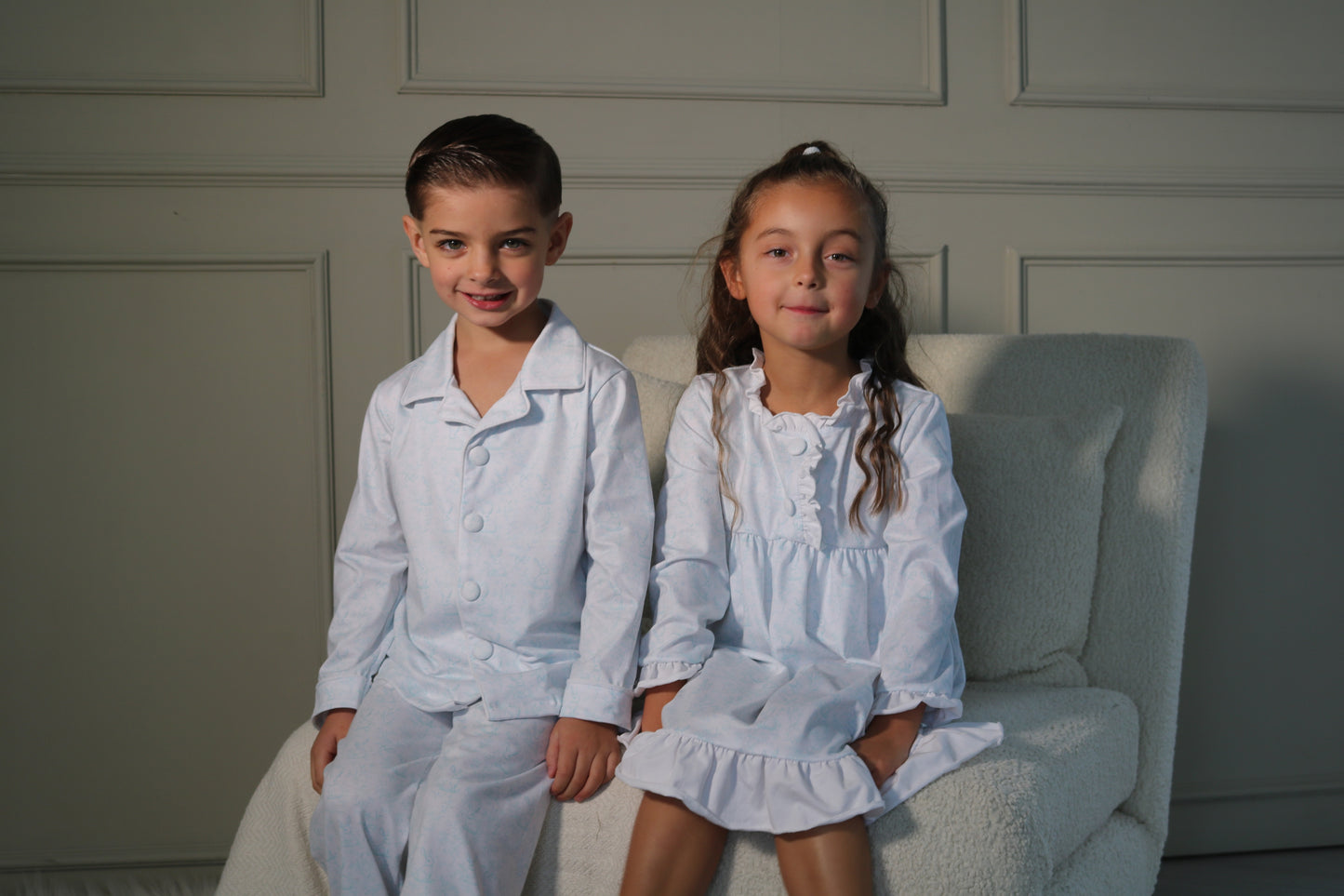 Boys Bunny Toile Pyjamas