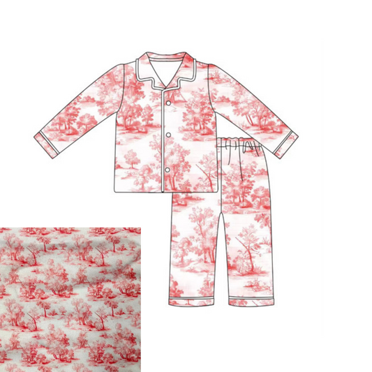PREORDER Boys Red Toile Christmas PJs
