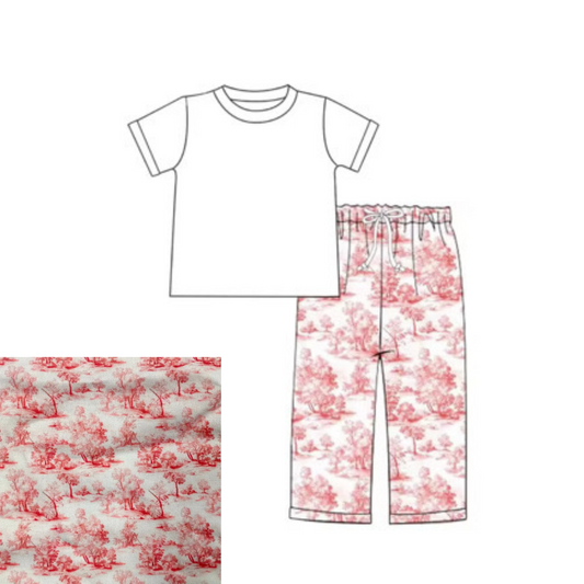 PREORDER Boys Red Toile Christmas PJs