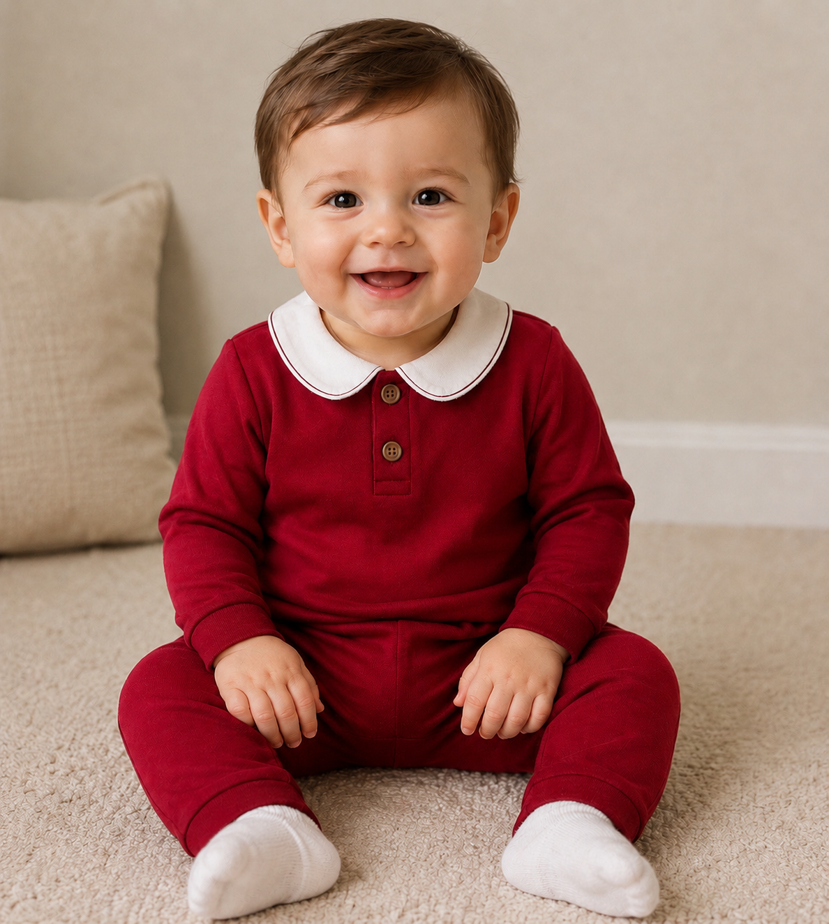PREORDER Boys Burgandy Lounge Set