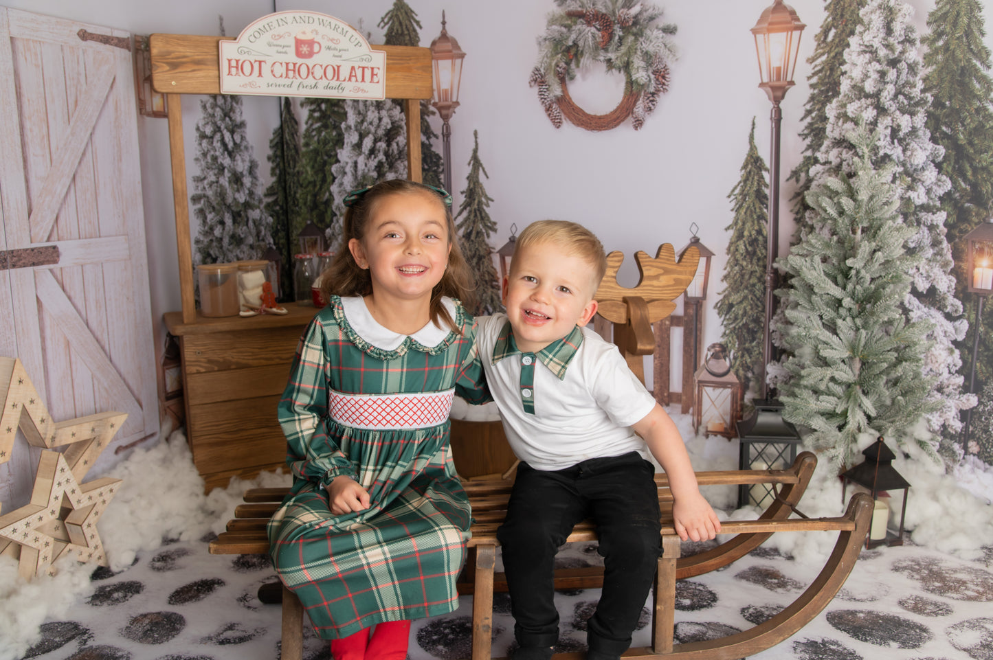 Girls Green Tartan Dress