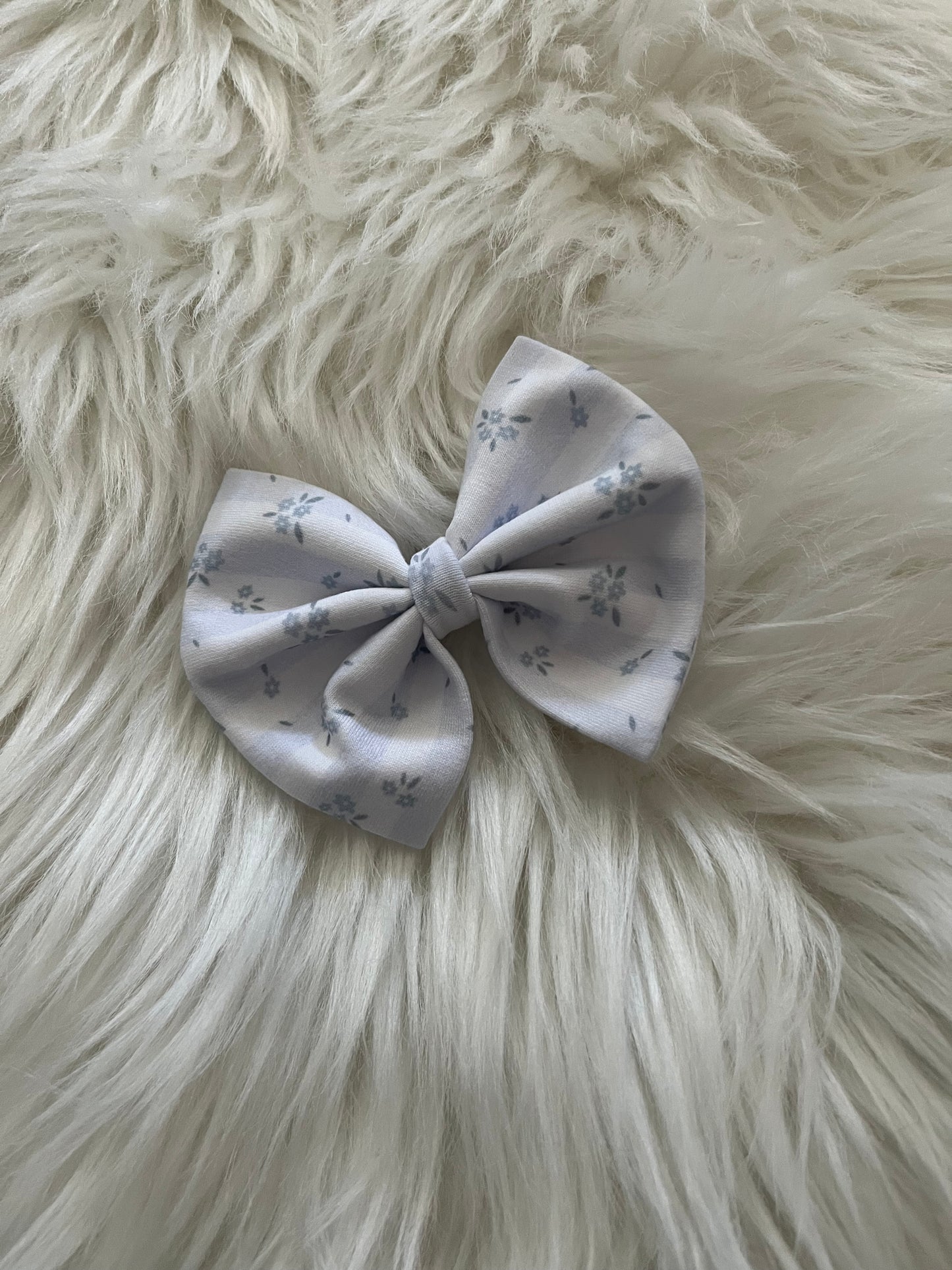 Stripe and Floral Hair Bow