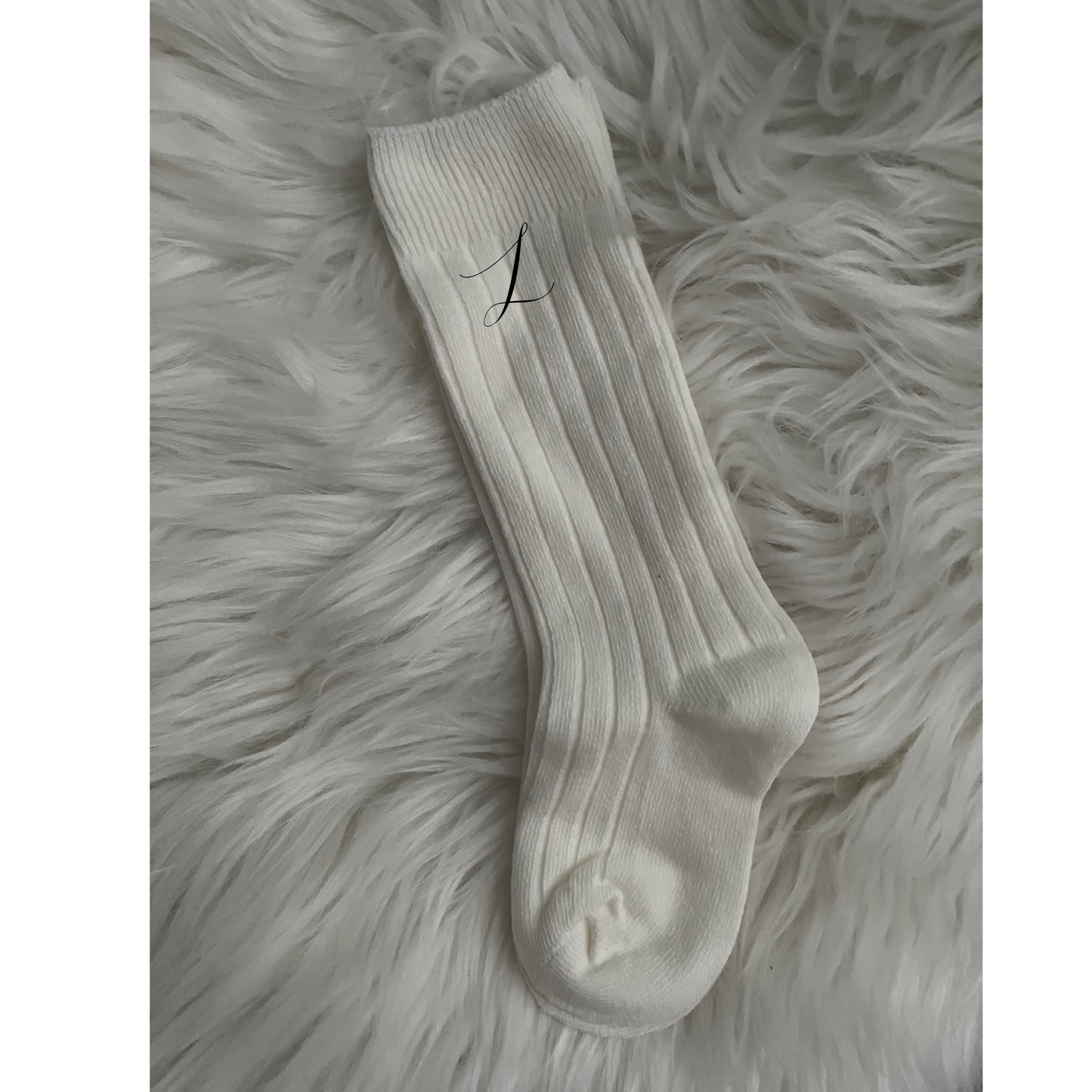 PREORDER Embroidered White Socks