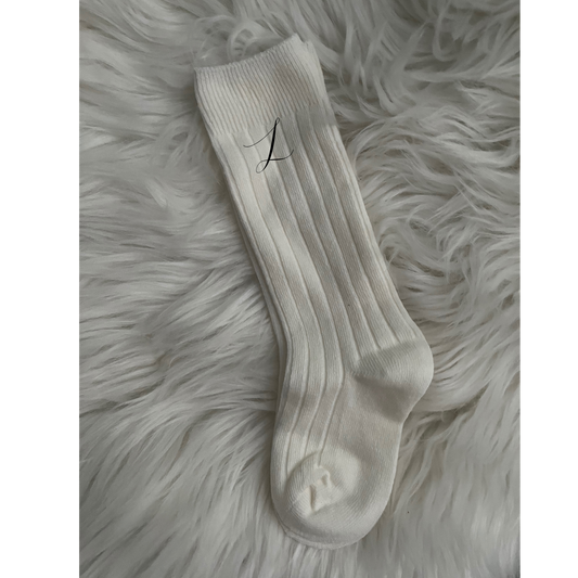 PREORDER Embroidered White Socks