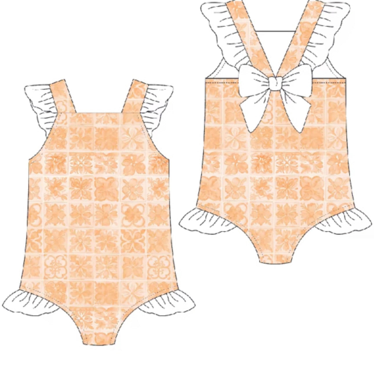 PREORDER Girls Amalfi Tile Swimsuit