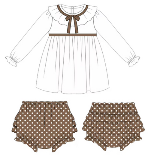 PREORDER Brown Polka Dot Jam Set