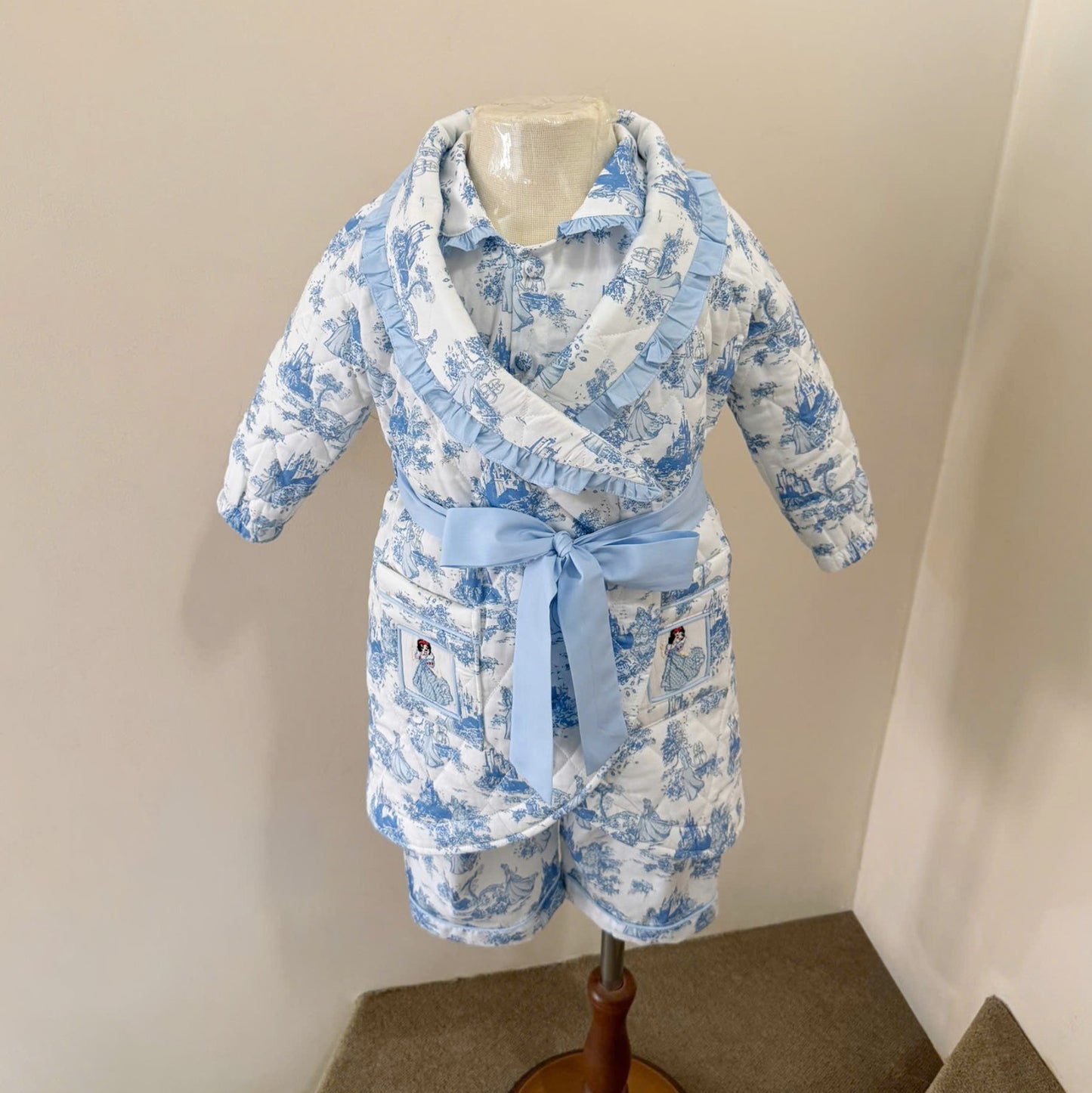 Blue Smock Princess Toile PJs and Dressing Gown