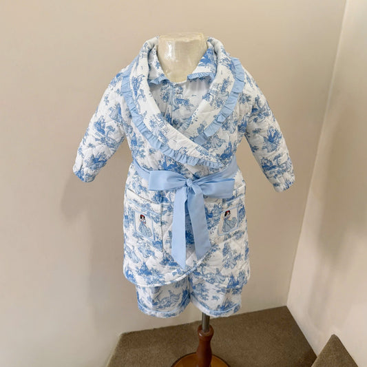 Blue Smock Princess Toile PJs and Dressing Gown