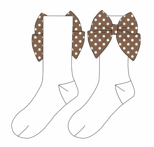 PREORDER Brown Polka Dot Socks