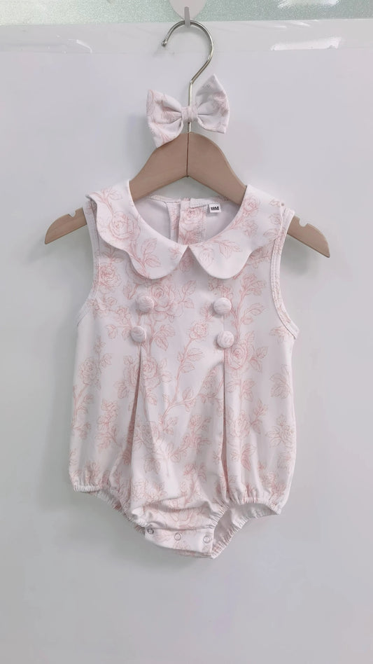 PREORDER Girls Pink Floral Romper