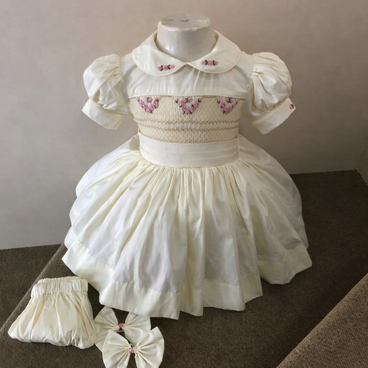 Girls Floral Smock Dress